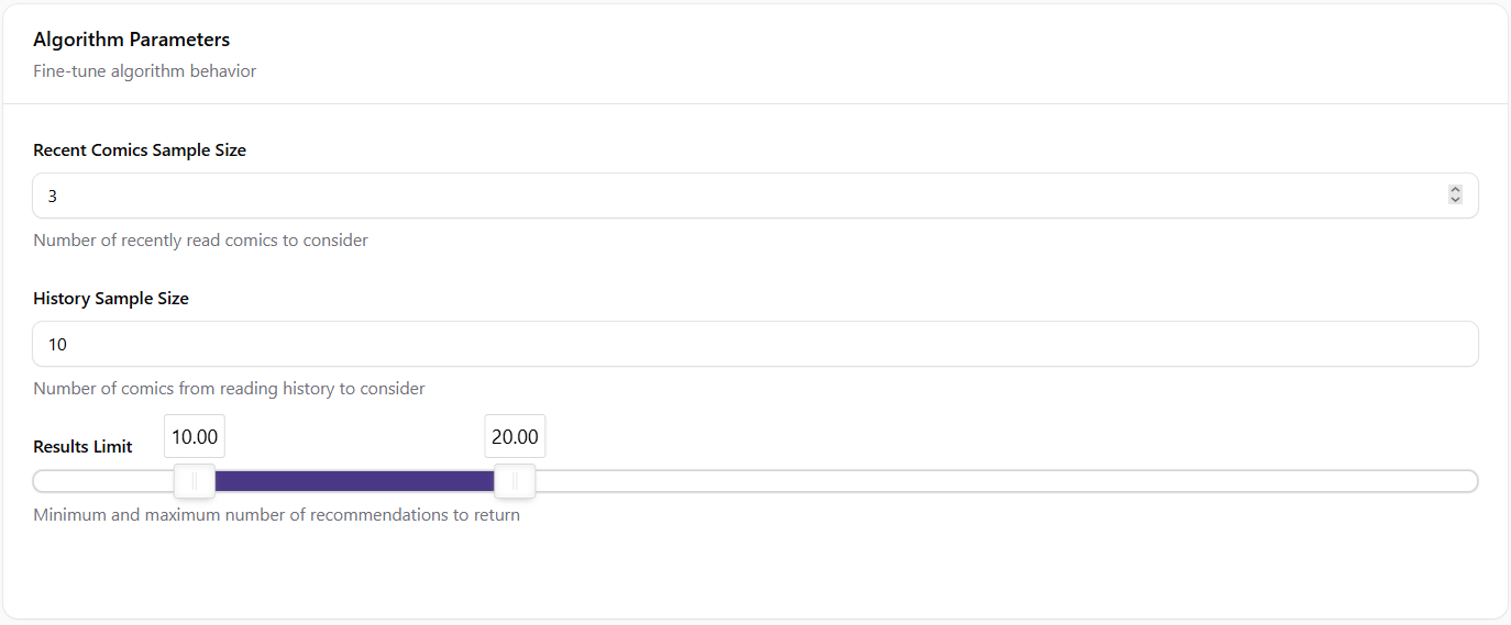 Algorithm Parameters